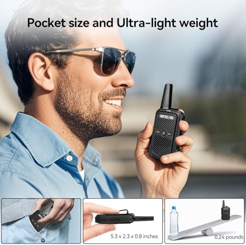 Retevis RT15 Walkie Talkies 3 Pack, Birthday Gift, Outdoor Adventure Kit | Durable, Lightweight, VOX, Key Lock, Mini Walkie Talkies for Adults, School Family Outdoor Travel Camping Hiking
