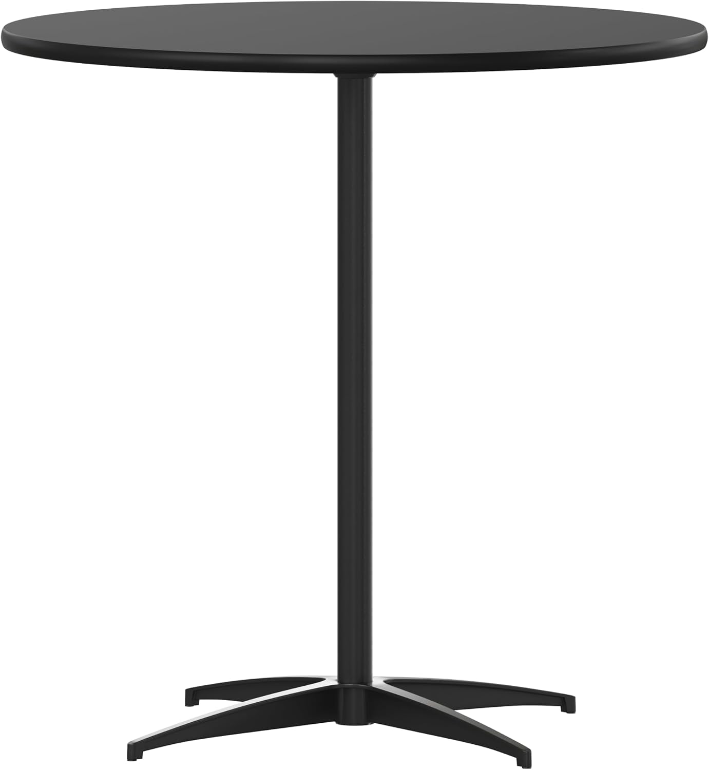 Flash Furniture Lars 24" Round Wood Cocktail Table with 30" and 42" Adjustable Columns, Adjustable Bar Height, for Events or Home Use
