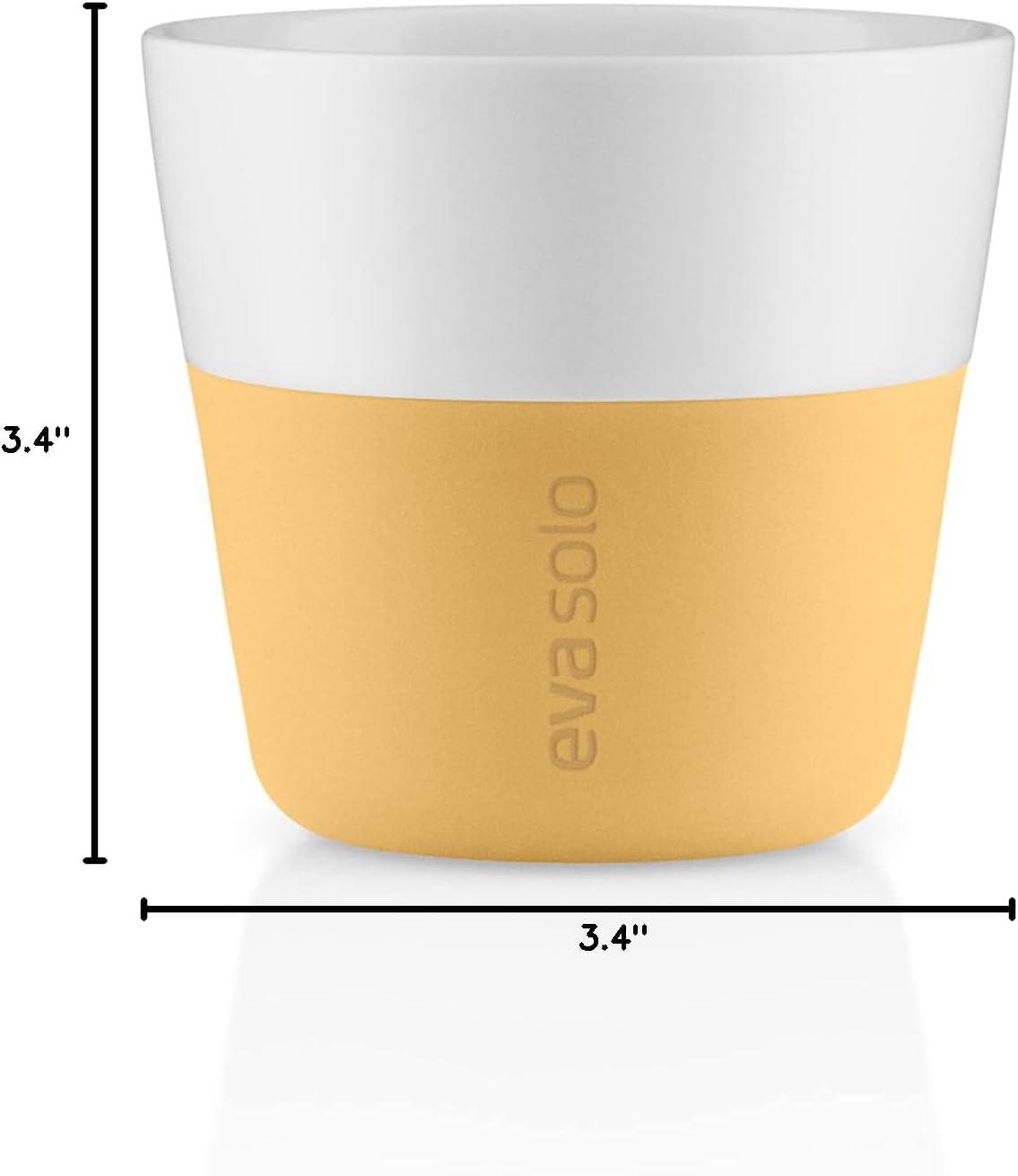 Eva Solo | 2 Lungo Tumbler Mugs | 8 oz Porcelain Coffee Cup Tumblers with Silicone-coated Grip | Danish Design, Functionality & Quality | Black