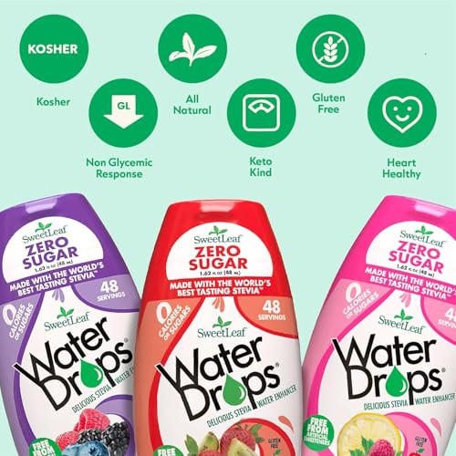 SweetLeaf Water Drops, Peach Mango – Sugar-Free Water Enhancer Drops, Stevia & Monk Fruit Sweetener Water Flavoring, 1.62 Oz (Pack of 6) | Stevia Water Enhancer, Sugar Free, Zero Calorie Additive, Contains Monk Fruit Extract, Gluten Free, Keto Friendly