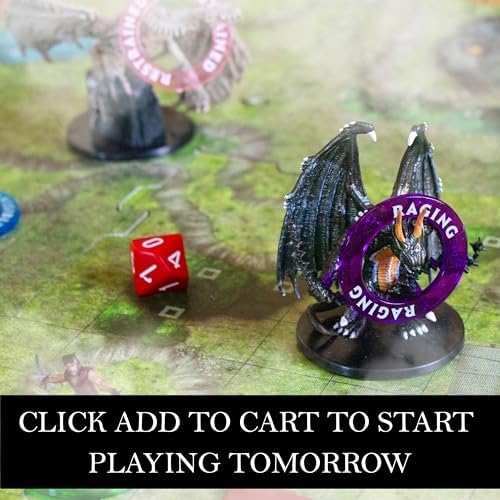 Kraftex DND Condition Rings [96pcs]: Accessories for Dungeon Masters to Track Spell Effects. Condition Markers D&D Accessories use as DND Tokens
