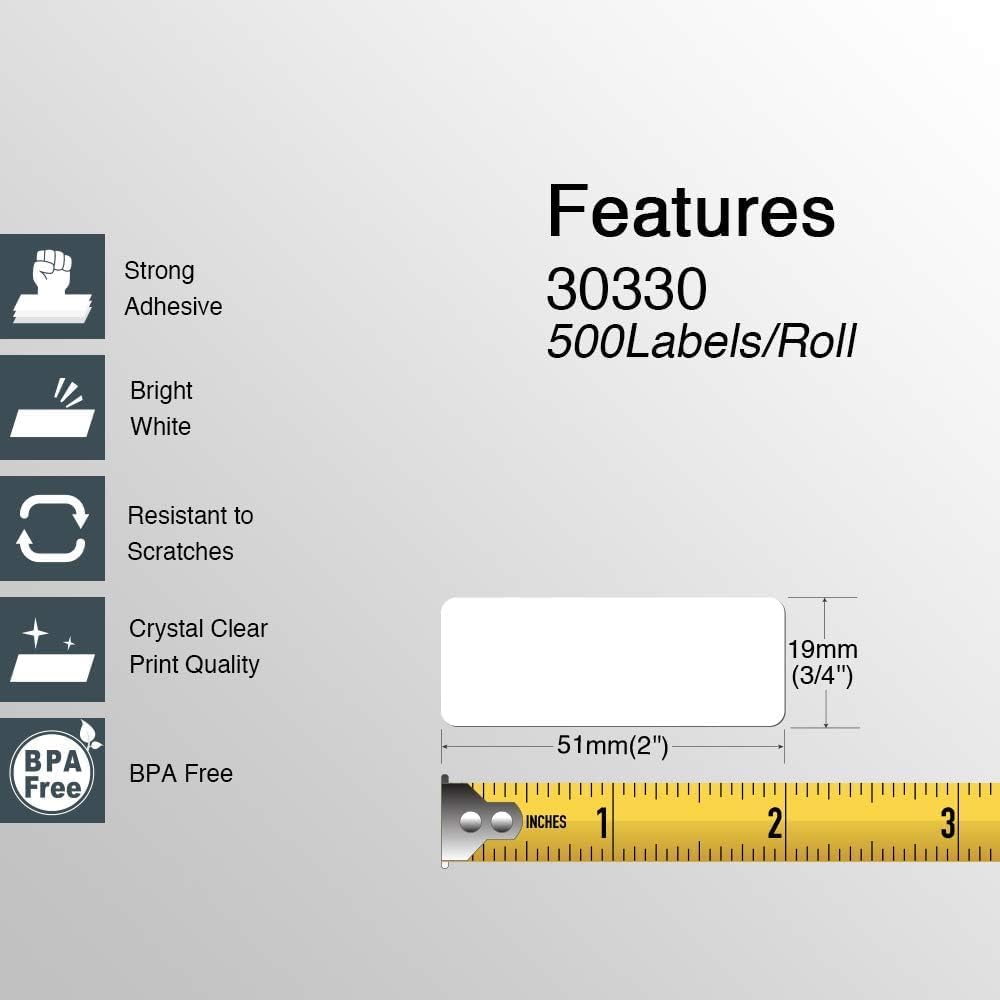 BETCKEY - Compatible DYMO 30252 (1-1/8" x 3-1/2") Address & Barcode Labels - Compatible with DYMO Labelwriter 450, 4XL, NOT Fit 550 & 5XL [10 Rolls/3500 Labels]