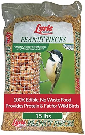 Lyric Peanut Pieces Wild Bird Seed 15 lb Bag - Shelled Peanuts Wild Bird Food for Outside Feeders - Attracts Titmice, Woodpeckers, Chickadees & More | Lyric Peanut Pieces Wild Bird Seed - Shelled Peanuts, 15 lb. Bag