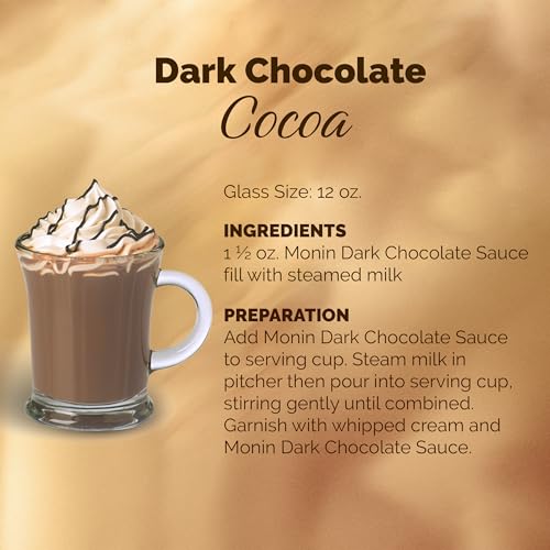 Monin - Sugar Free Dark Chocolate Sauce, Velvety and Rich, Great for Desserts, Coffee, and Snacks, Gluten-Free (64 Ounce)