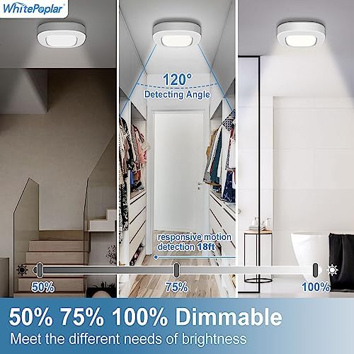 Motion Sensor LED Ceiling Light Battery Operated, Wireless 300LM Indoor