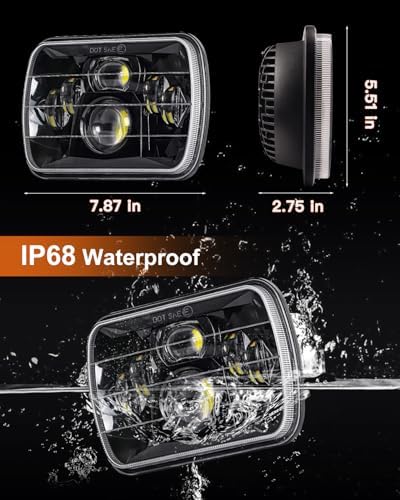 LEDMIRCY 5x7 LED Headlights, H6054 LED Headlights Hi/Lo Sealed Beam 2PCS