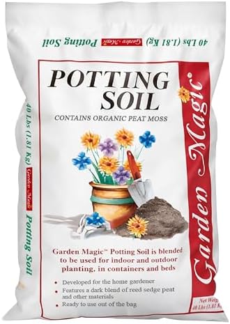 Michigan Peat Garden Magic General Purpose Potting Soil Mix, 40 lb | Moisture Retaining Mix for Indoor and Outdoor Planting, Potting, and Garden Use