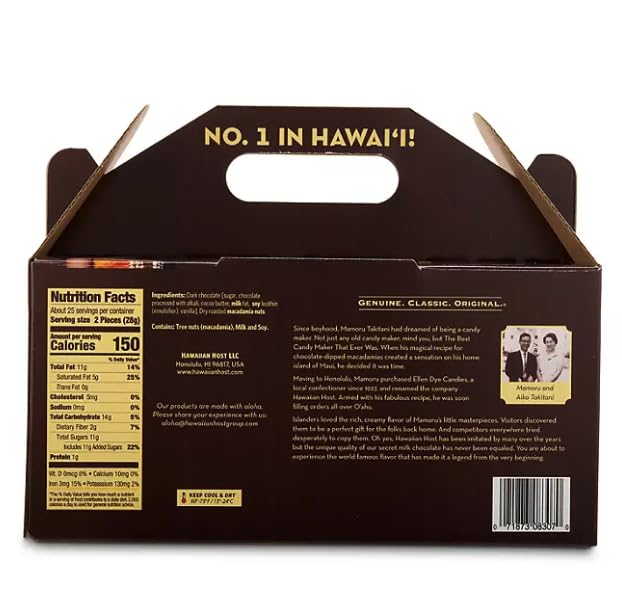 Dark Chocolate Covered Macadamia Nuts by Hawaiian Host, 5 Box Tote - 5 ounces