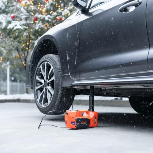 Trihelper Electric Car Jack 5 Ton 12V Floor Jack Hydraulic Jack Stand Car Lift Jack with Integrated Tire Pump for SUV Truck Sedan Vehicle Roadside