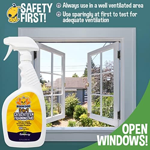 Bodhi 3-in-1 Cat & Kitten Training Aid - Cat Deterrent Spray for Indoor and Outdoor Use - Repellent to Establish Boundaries, Keep Cats Off Furniture