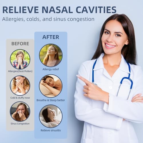 Nasal Irrigation System, Sinus Rinse Machine, Nasal Rinse Machine with Salt Water Tank & Waste Collection Tank - Nose Cleaner for Sinus