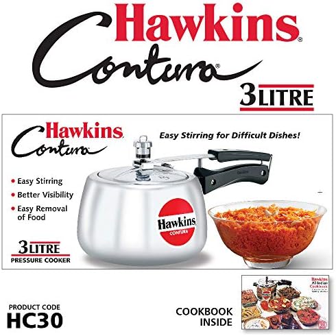 Hawkins 3.5 Litre Contura Pressure Cooker, Handi Inner Lid Cooker, Silver (HC35)