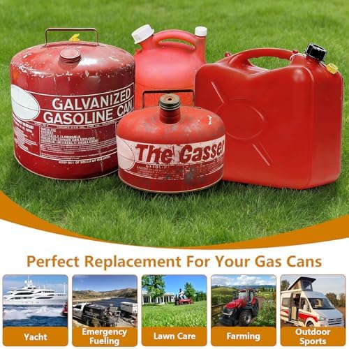 1-Pack No Cap Gas Can Spout with Rubber Stopper Compatible with Eagle and Jerry Cans 1.5, Missing Cap Gas Can Replacement Spouts