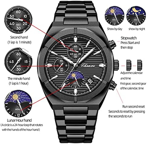 FANMIS Luxury Unisex Gold Crystal Quartz Calendar Gold Silver Two Tone Stainless Steel Watch