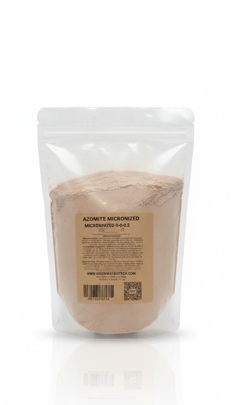Greenway Biotech, Inc. Azomite Rock Dust Volcanic Ash Organic Fertilizer with Micronutrient & Trace Minerals- Natural Mineral Soluble Plant Fertilizers for Enhances & Increases Crop Yield (1 Pound)