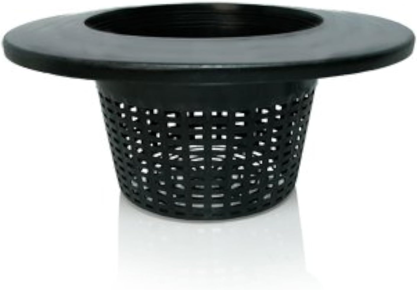 6 in. Wide Lip Bucket Basket - Round Plant Container with Mesh Bottom - Hydrofarm HG6RDBK