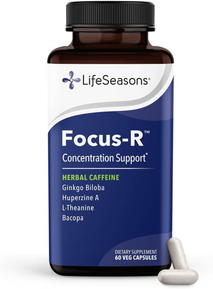 LifeSeasons Focus-R Concentration Support – Memory, Focus & Mental Clarity Supplement with Bacopa, Rhodiola