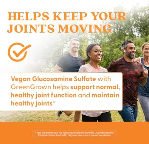 Doctor's Best Vegan Glucosamine Supplement for Men & Women - Glucosamine 1500mg Per 2 Capsules, Joint Health Support for Adults, Gluten Free, Non GMO