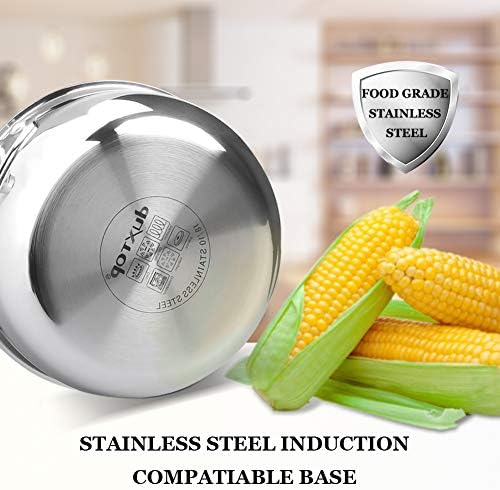 Duxtop Tri-Ply Stainless Steel Saucepan with Lid, 3 Qt Induction Pot | Whole Clad Saucier Pan, Dishwasher and Oven Safe, Stay-Cool Handle