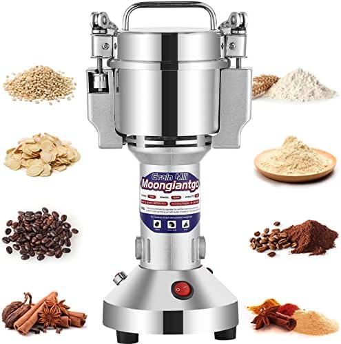 Moongiantgo Grain Mill Grinder Commercial Spice Grinder, 2500g Swing, 110V
