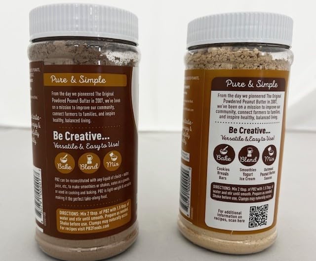 PB2 Powdered Peanut Butter Bundle, Keto Diet, Gluten Free, Mix in Protein Shakes & Smoothies, Low Carb, Original Peanut Butter & Peanut Butter Cocoa Flavors (2 Jars - 6.5 Oz Each)
