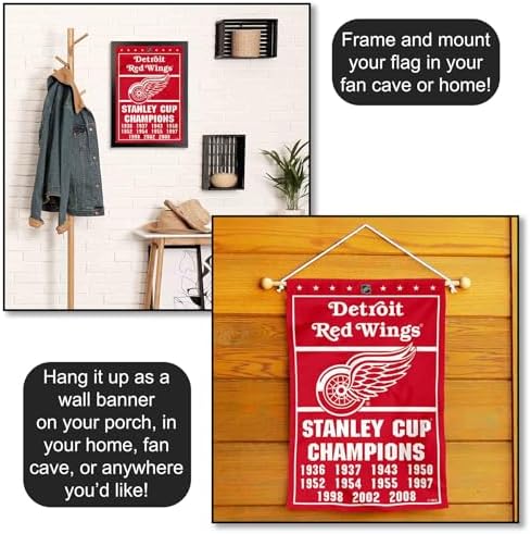 WinCraft Detroit Red Wings 11 Time Stanley Cup Champions Double Sided Garden Flag