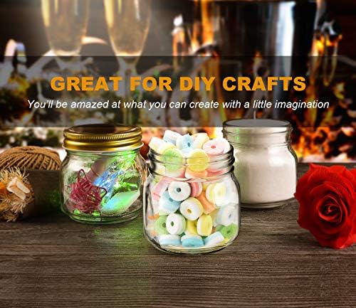 Rainforce Mason Jars 8 oz 30 Pack Small Glass Caning Jars with Silver Lids