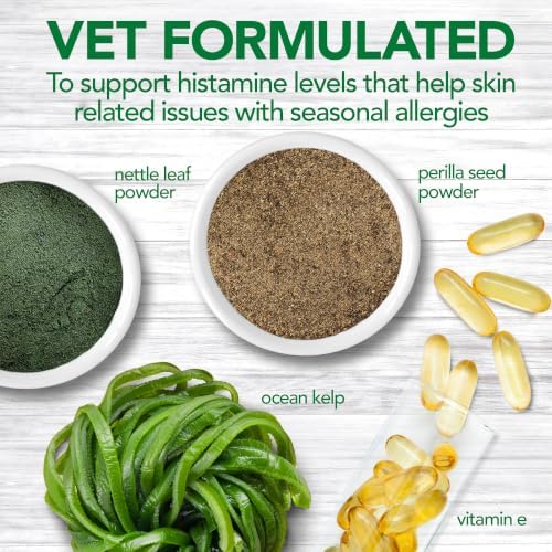 Vet's Best Seasonal Allergy Chewable Tablets for Dogs, Soothes Dog, 60ct | Seasonal Allergy Relief Tablets, Helps Soothe Itchy Skin