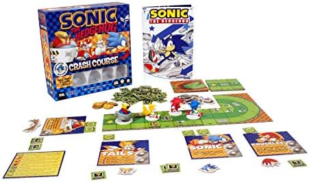 Sonic the Hedgehog Crash Course by IDW Games | Fast-Paced Racing with Build-As-You-Play Track | Chaos Emeralds and Pre-Painted Miniatures | 2-4