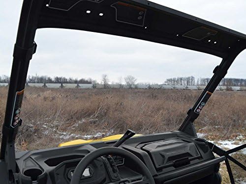 SuperATV Scratch Resistant Full Windshield for Can Am Defender HD5 /HD8 / HD10/ MAX (See Fitment)|Hard Coated for Extreme Durability|1/4" Thick