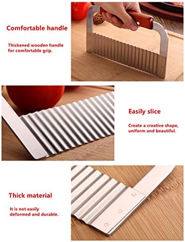 Crinkle Cutter, French Fry Cutter for Potatoes, Upgraded Stainless Steel Blade