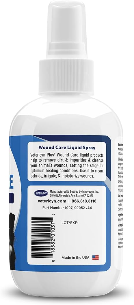 Vetericyn Plus Dog Wound Care Spray | Healing Aid and Skin Repair, Clean Wounds, Relieve Dog Skin Allergies, Safe for All Animals. 16 ounces