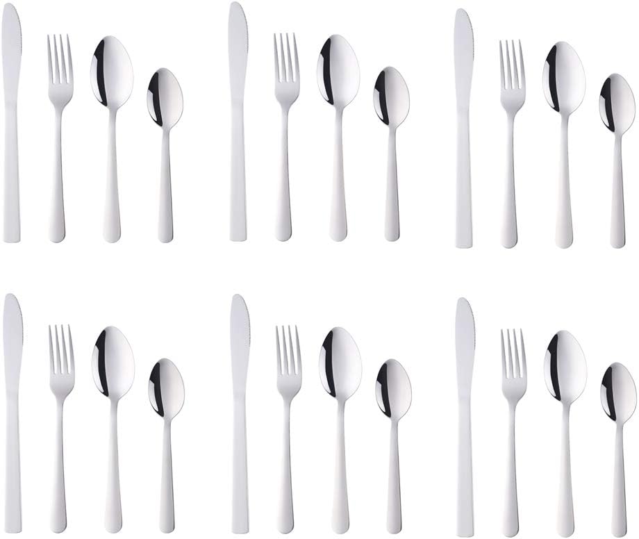 BuyGo Rainbow Silverware Set Flatware Set Stainless Steel Colorful Dinnerware Set 16-Piece Multicolor Cutlery Set, Service for 4