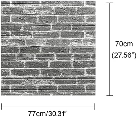 3D Self Adhesive Foam Wall Panels, 10 Tiles Cover 57 sq feet, Peel and Stick Brick Wallpaper for Living Room Bedroom Wall Decoration