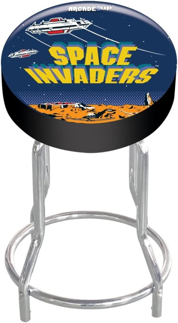 ARCADE1UP Stool Adjustable Height 21.5 inches to 29.5 inches (Space Invaders)