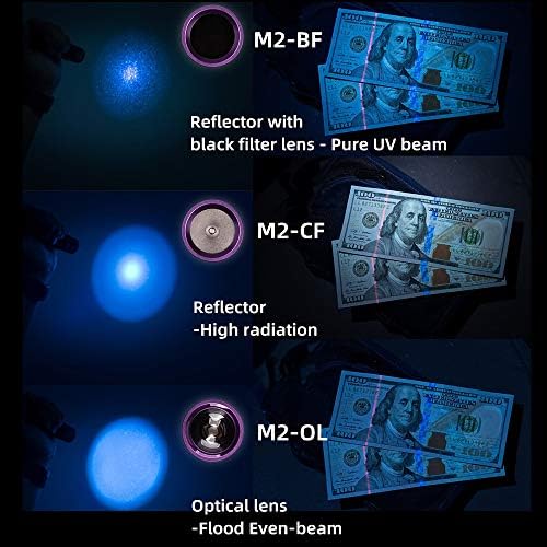Weltool Professional UV Flashlight 365nm Black Light Max. 2060mW High Power for Glue Curing, AC Leak Detector, Rocks and Mineral Glowing, Pet Urine Detector, Non Destructive Testing