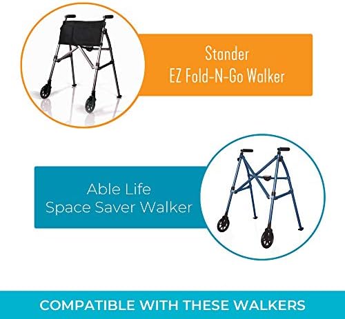Stander Non-Swivel Wheel Kit for Stander EZ Fold-N-Go Walker and Able Life Space Saver Walker, Black, 2 Count