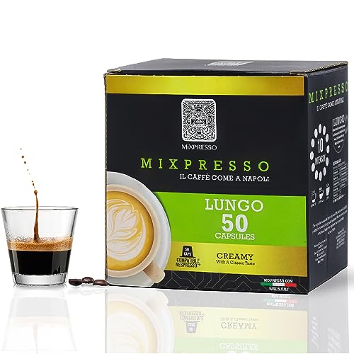 Mixpresso Classe Coffee Espresso Capsules Compatible With Nespresso Original Brewers, Single Cup Coffee Pods 100% from Italy, Medium Roast 80% Arabica Espresso, 50 Count Coffee Capsule Intensity 8/12 | 50 Count Single Cup Coffee Pods Compatible With Nesp…