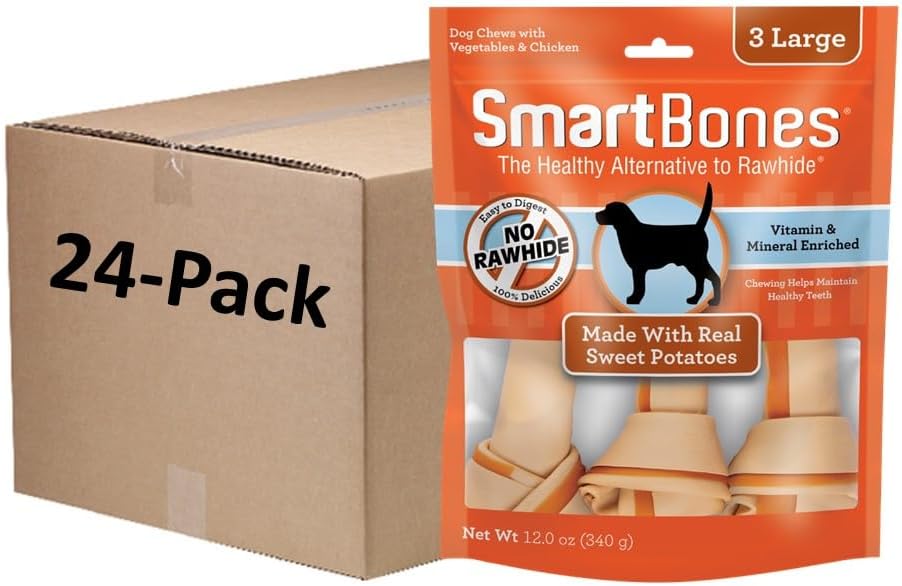 SmartBones Large Chews, Treat Your Dog to a Rawhide-Free Chew Made with Real Meat and Vegetables | With With Real Chicken, Easy To Digest Chew, Vitamin & Mineral Enriched, Helps Maintain Healthy Teeth, For Large Dogs