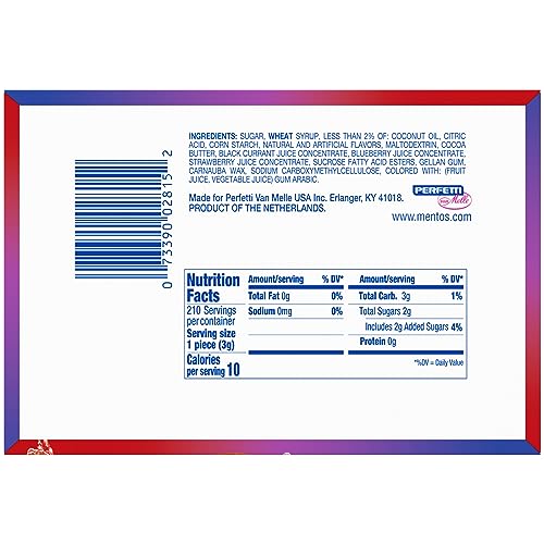 Mentos Chewy Mint Candy Roll, Cinnamon, 14 Pieces Per Roll, 15 Count Pack