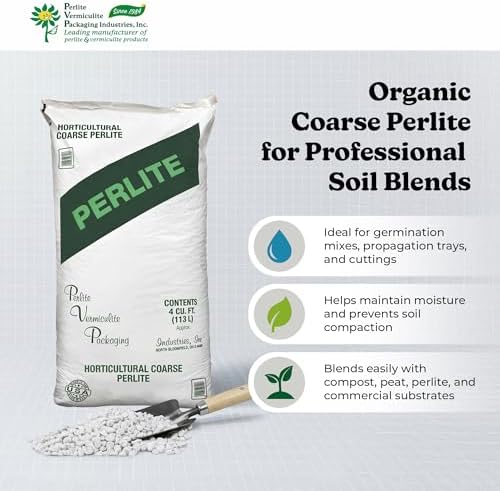 PVP Industries Organic Coarse Perlite for Planting and Garden Soil, 120 Qt, 4 Cu Ft - Lightweight Growing Media for Indoor Plants, Outdoor Gardening
