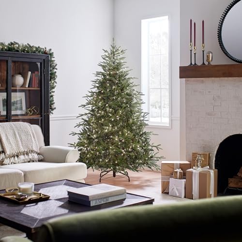 National Tree Company 7.5ft Pre-Lit Fraser Grande Artificial Christmas Tree | 1,000 Clear Lights, 3,719 Tips, Includes Stand, Green
