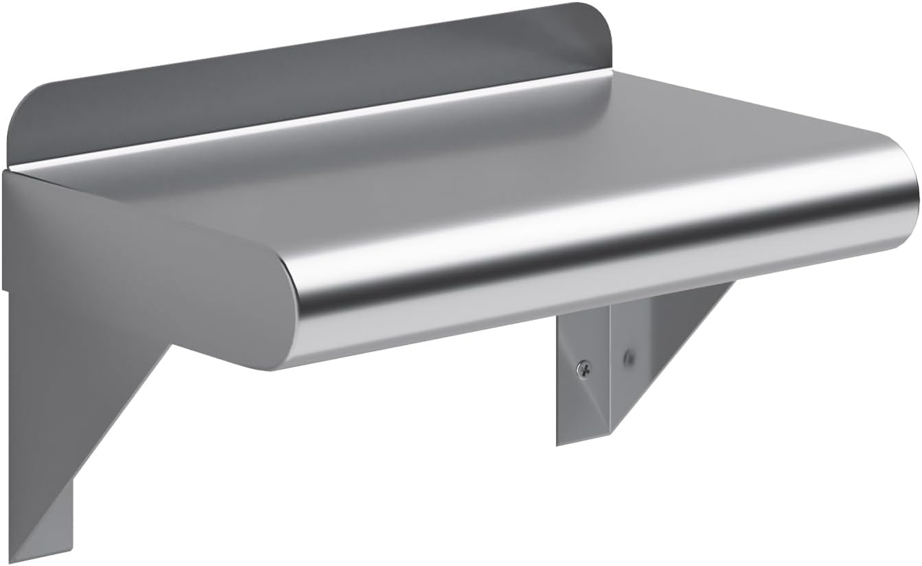 AmGood 24" Long X 18" Deep Stainless Steel Wall Shelf | NSF Certified | Appliance & Equipment Metal Shelving | Kitchen, Restaurant, Garage, Laundry, Utility Room