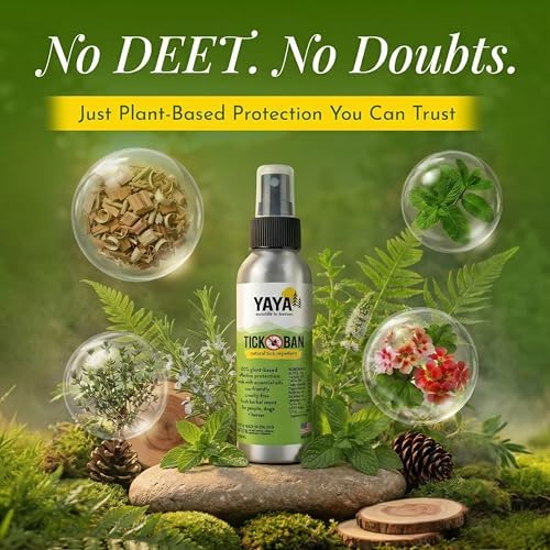 Yaya Organics All Natural Extra Strength Tick Repellent DEET Free - 4 Ounce Spray Bottle