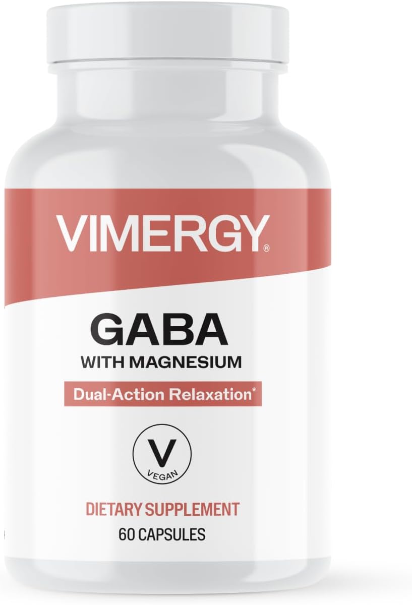 Vimergy GABA with Magnesium Supplement for Calm, 60 Capsules and Servings