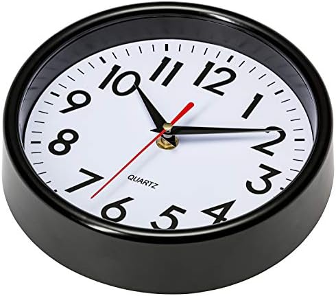 Bernhard Products Silver Wall Clock 8" Silent Non-Ticking Quality Quartz Battery Operated Clock for Home Kitchen Bedroom Bathroom Classroom Nursery