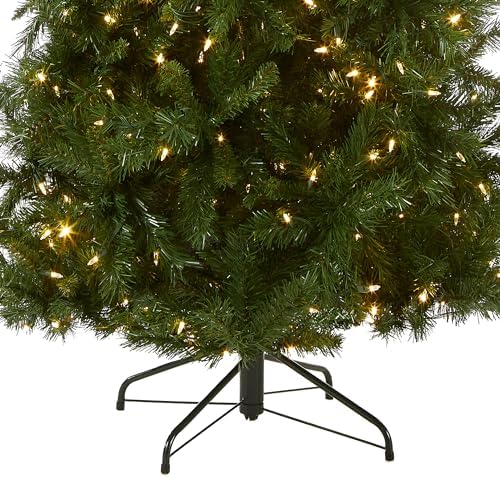 National Tree Company 7.5ft Pre-Lit Lehigh Valley Pine Slim Christmas Tree | 450 LED Lights, 1, 105 Tips, 10 Light Functions, Foot Pedal