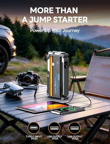 Sharmeal Jump Starter, 7000A Battery Jumper Starter Portable (All GasAll Gas/12.0L Diesel)