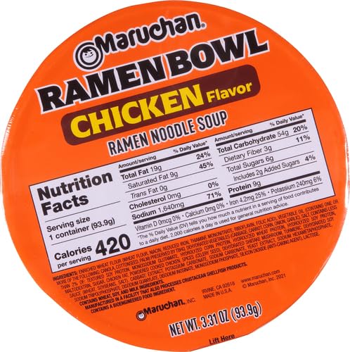 Maruchan Bowl Chicken Ramen Noodles, 3.32 Oz
