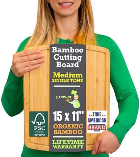 INDESTRUCTABLE Bamboo Cutting Board (Extra Large) with Vertical Grain Strength Technology - Non Toxic, Spacious and Lightweight 18" XL Chopping Board Gift - Replacements for Life